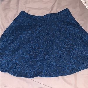 Blue and Black floral skirt